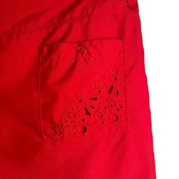 Athleta Red Coastal Eyelet Floral Embroidered Shorts Women's Size‎ 4 - Picture 7 of 9